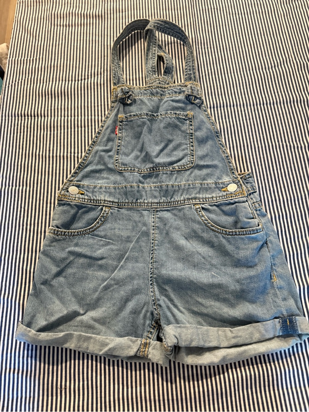 Levi's Light Blue Denim Short Overalls